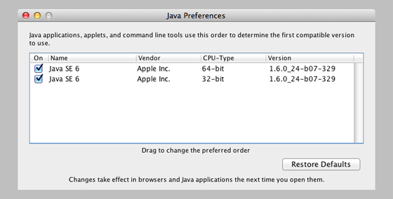 Java 1.5 for mac os x